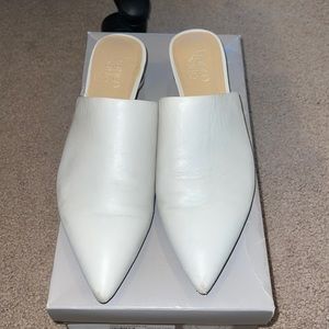Light grey/white slight heel slip on flats